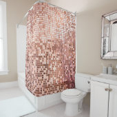 Rose Gold: quadratische Mosaikfliesen. Duschvorhang (Beispiel)