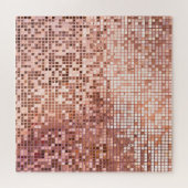 Rose Gold: quadratische Mosaikfliesen. Puzzle (Horizontal)