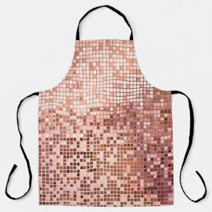 Rose Gold: quadratische Mosaikfliesen. Schürze