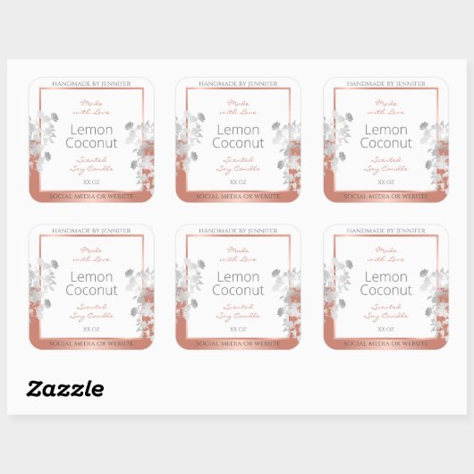 Rose Gold Quadratischer Aufkleber (Blatt)