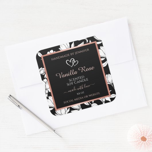 Rose Gold Quadratischer Aufkleber (Umschlag)