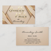 Rose Gold Quality Nägel Script Geometrisches Logo Visitenkarte (Vorne/Hinten)