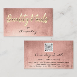 Rose Gold Quality Nail Script QR-Logo Visitenkarte
