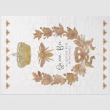 Rose Gold Queen Bee Crown Baby Name Decoupage Art