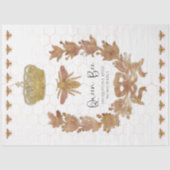 Rose Gold Queen Bee Crown Baby Name Decoupage Seidenpapier (Vorderseite)