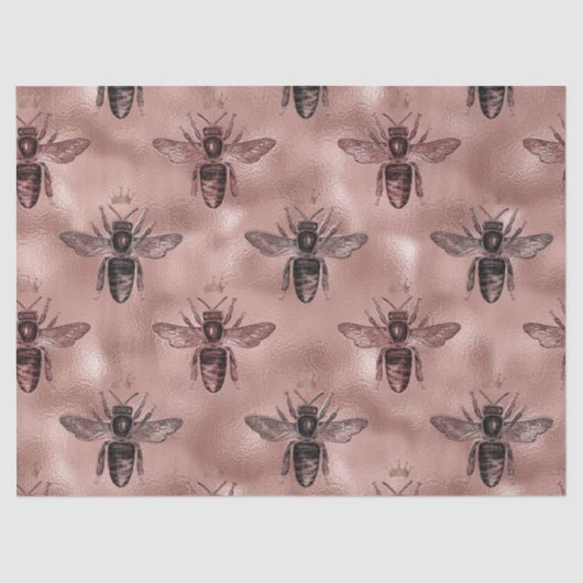 Rose Gold Queen Bee Decoupage Seidenpapier (Vorderseite)