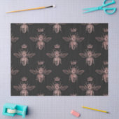 Rose Gold Queen Bienen auf Black Decoupage Seidenpapier (Basteln)