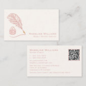 Rose Gold Quill QR Code Mobile Notar Visitenkarte (Vorne/Hinten)