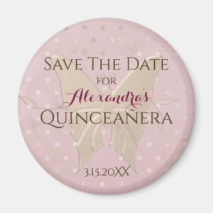 Rose Gold Quinceanera-Ankündigungsmagnet Magnet