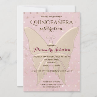 Rose Gold Quinceanera Geburtstag Magneteinladung