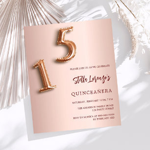 Rose Gold Quinceanera Haushaltseinladung