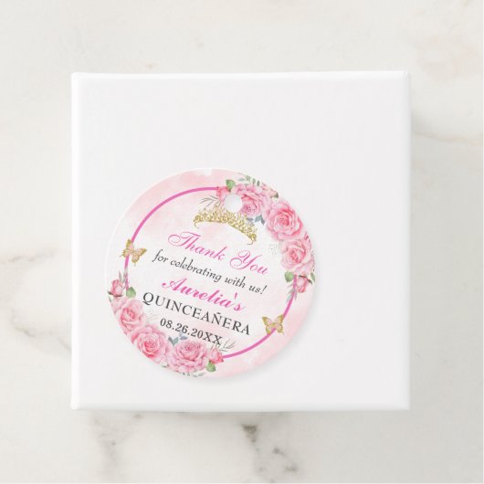 Rose Gold Quinceanera Miss Quince 15 Anos Geburtst Geschenkanhänger (Beispiel)