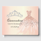 Rose Gold Quinceanera Personalisiert Gästebuch (Vorderseite)