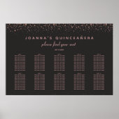 Rose Gold Quinceañera Seekarte | 10 Tabellen Poster (Vorne)