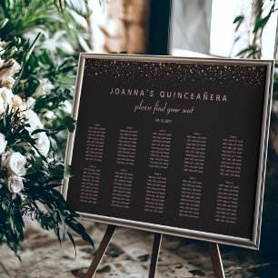 Rose Gold Quinceañera Seekarte 10 Tabellen Poster