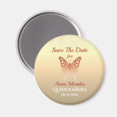 Rose Gold Quinceanera Speichern Sie das Date Magne Magnet (Vorderseite/Rückseite)