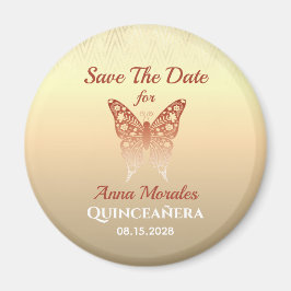 Rose Gold Quinceanera Speichern Sie das Date Magne Magnet