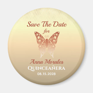 Rose Gold Quinceanera Speichern Sie das Date Magne Magnet