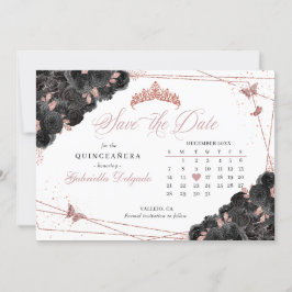 Rose Gold Quinceñera Save the Date Einladung