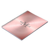 Rose Gold Radial Metallic Monogramm Notizblock (Linke Seite)