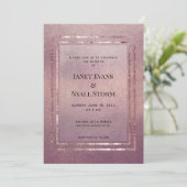 Rose Gold Rahmen Hochzeitsfeiern Einladung (Stehend Vorderseite)