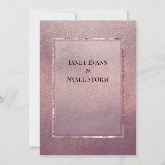 Rose Gold Rahmen Hochzeitsfeiern Einladung (Rückseite)