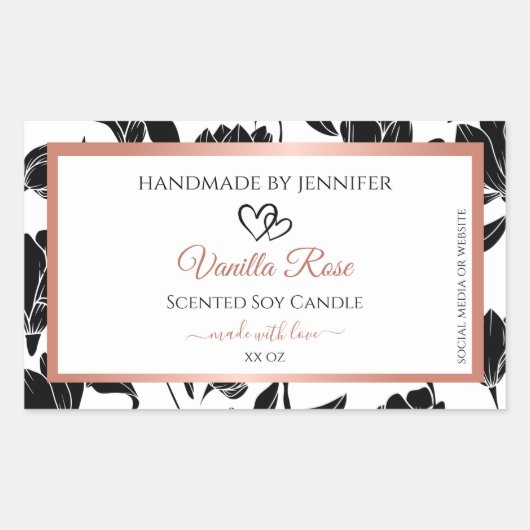 Rose Gold Rechteckiger Aufkleber (Vorderseite)