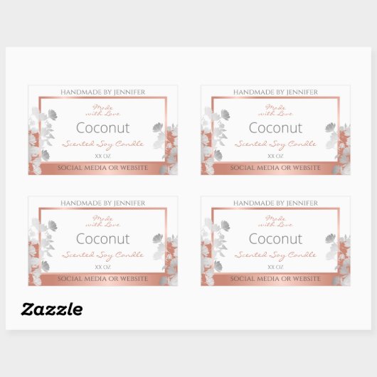 Rose Gold Rechteckiger Aufkleber (Blatt)