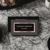 Rose Gold Recruiter Elegante Schwarze und Coppery  Visitenkarte