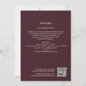 Rose Gold Red Gothic Coffin Wedding QR Code Einladung (Rückseite)