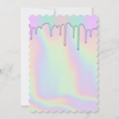 Rose Gold, Regenbogenfarbene Sterne Babydusche Einladung (Rückseite)