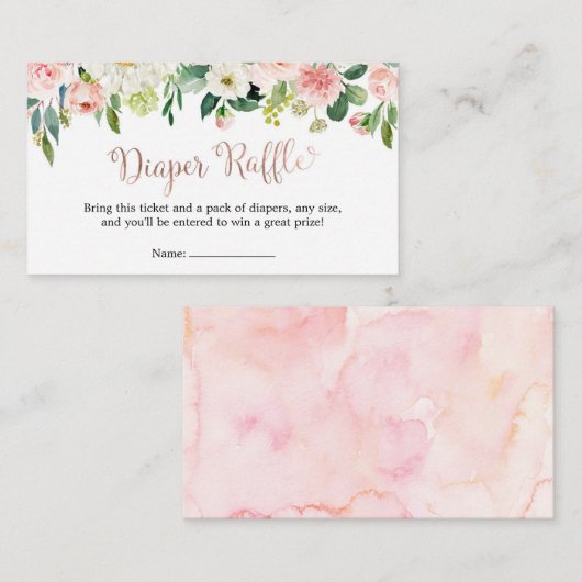 Rose Gold Regenschirm April Dusche Windelwanne Begleitkarte (Vorne/Hinten)