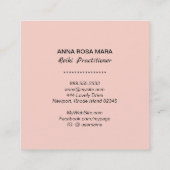 *~* Rose Gold Reiki Practitioner Master Symbol Quadratische Visitenkarte (Rückseite)