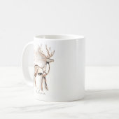 Rose Gold Reindeer Christmas Mug | Custom Name Kaffeetasse (Vorderseite Links)