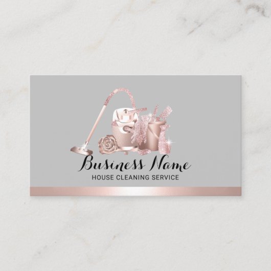 Rose Gold Reinigung Service Haushaltshilfe Visitenkarte (Vorderseite)