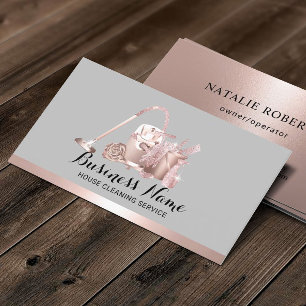 Rose Gold Reinigung Service Haushaltshilfe Visitenkarte