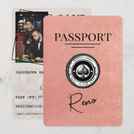Rose Gold Reno Passport Save the Date