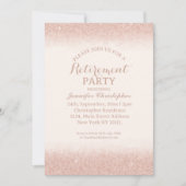 Rose Gold Rentirement Party Einladung (Vorderseite)