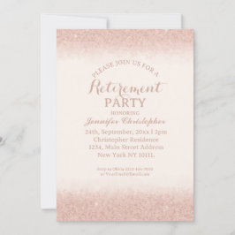 Rose Gold Rentirement Party Einladung