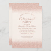 Rose Gold Rentirement Party Einladung (Vorne/Hinten)