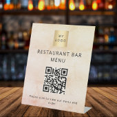 Rose Gold Restaurant Café Bar Scan Menü QR Code Sockelschild