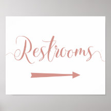 Rose Gold Restrooms Rechte Pfeil nach rechts abzei