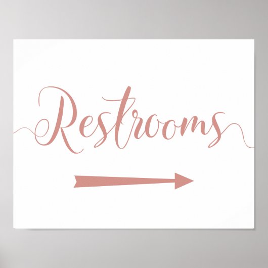 Rose Gold Restrooms Rechte Pfeil nach rechts abzei Poster (Vorne)