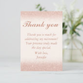 Rose gold Retirement Party Dankeskarte (Stehend Vorderseite)