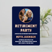 Rose Gold Retirement Party Foto Folieneinladung (Stehend vorne)