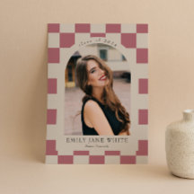 Rose Gold Retro Checkered Arch Foto Abschluss