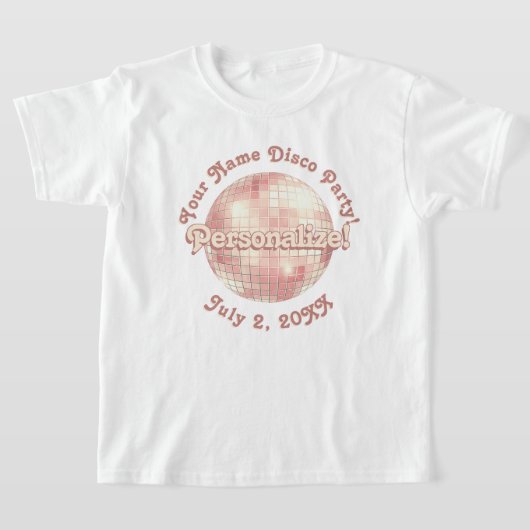Rose Gold Retro Disco Ball PERSONALISIERTER T - Sh T-Shirt (Ablage )