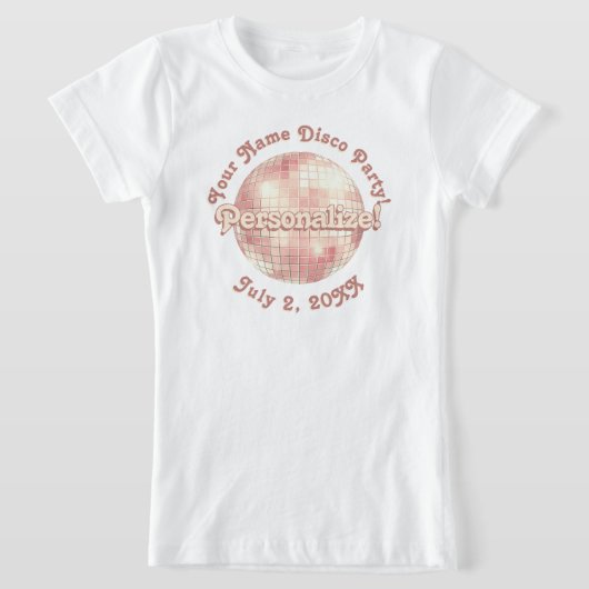 Rose Gold Retro Disco Ball PERSONALISIERTER T - Sh T-Shirt (Ablage )