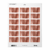 Rose Gold Return Address Labels Adressaufkleber (Vorne)