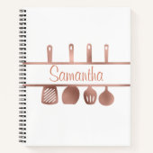 Rose Gold Rezept Kochbuch Personalisiert Notizblock (Vorderseite)